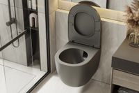 Товар: Унитаз ABBER Bequem AC1101TMG подвесной серый матовый, безободковый, смыв торнадо - фото 13 Унитаз ABBER Bequem AC1101TMG подвесной серый матовый, безободковый, смыв торнадо — фото 13, Подвесные унитазы