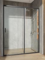 Товар: Orange душевое ограждение в нишу с раздвижной дверкой, матовый черный арт-E02-150TB - фото 3 Orange душевое ограждение в нишу с раздвижной дверкой, матовый черный арт-E02-150TB — фото 3, Раздвижные душевые двери