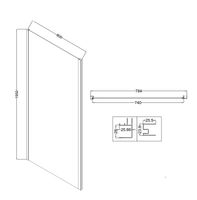 Боковая стенка Niagara Nova NG-A80GR-34 (80х195) графит,стекло прозрачное,1 место — фото 4, Боковые стенки