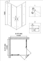 Товар: Душевое ограждение Niagara Nova NG-6608-08 (90х90х195) квадрат,хром,двери раздвижные,стекло прозрачное,1 место 66080811 - фото 6 Душевое ограждение Niagara Nova NG-6608-08 (90х90х195) квадрат,хром,двери раздвижные,стекло прозрачное,1 место 66080811 — фото 6, Квадратные душевые уголки