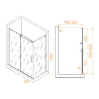 Душевой уголок RGW TO-44B (TO-14B + Z-050-2B) 1500x800 02074458-14 — фото 1, Душевые уголки