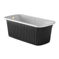 OLIVIA PANELLO Ванна 174x83хH66 см. белая, панель черная, слив/перелив золото 24266 — фото 1, Ванны