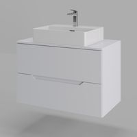 Orange Line Li-80TuwMDF+B04-500W тумба с раковиной подвесная 80 см, белый Li-80TuwMDF+B04-500W — фото 1, Тумбы с раковиной