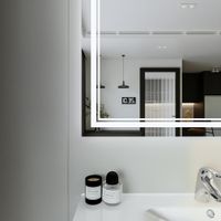 Зеркало Бриклаер Эстель-2 100 с подсветкой LED, на взмах руки, часы арт-4627125414312 — фото 6, Зеркала в ванную комнату