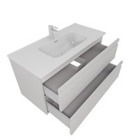 Комплект мебели: Тумба 100см ВЕГА с раковиной AQ4100-00, 2 ящика, цвет серый туман арт-AQ77100-LG — фото 2, Комплекты мебели для ванной