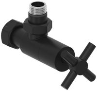 Вентиль Вентиль Сунержа угловой крест (G 1/2" НР х G 3/4" НГ) Матовый чёрный арт-31-1408-1234 — фото 3, Комплектующие для полотенцесушителей