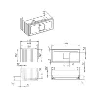 Тумба под раковину подвесная La Fenice Cubo FNC-01-CUB-С-90, бежевая — фото 2, Тумбы под раковину