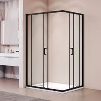 Душевой уголок RGW PA-040B 80x120, прямоугольный, профиль черный, стекло прозрачное/6 мм, арт-3508104082-14 — фото 3, Прямоугольные душевые уголки