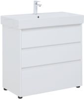 Тумба под раковину Aquanet Nova Lite 85 белый глянец (3 ящика) арт-00302475 — фото 1, Тумбы под раковину