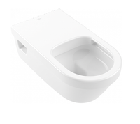 Унитаз, Villeroy&Boch, ViCare, безободковый (с открытым смывным краем), тип установки-подвесной, ширина, мм-370, глубина, мм-700, высота, мм-325, форма чаши-овальная, выпуск-горизонтальный, материал-керамика, бачок-необходима система инсталляции, скрытый бачок, без отверстий для крепления сиденья для унитаза, вид грязеотталкивающего/антибак покрытия-CeramicPlus/AntiBac, цвет-альпийский белый арт-5649R2R1 — фото 1, Подвесные унитазы