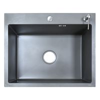 Кухонная мойка AZARIO NICOLE 600х500х220 нержавеющая сталь, в комплекте сифон, диспенсер, коландер, серый арт-AZG6050N — фото 1, Кухонные мойки