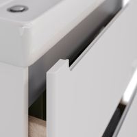 Тумба Lemark BUNO 70 см под 1 раковину, подвесная/напольная, 2 ящика, цвет планки: Серый, цвет корпу арт-LM04B70T — фото 3, Тумбы под раковину