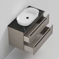 Тумба под раковину подвесная La Fenice Elba TWIN FNC-01-ELB-C-80-2, бежевая — фото 5, Тумбы под раковину