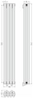 Отопительный радиатор Сунержа Эстет-11 1200х180 4 секции Белый арт-12-0302-1204 — фото 3, Радиаторы отопления
