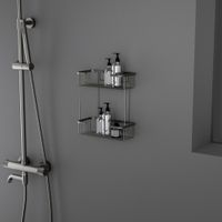 Полка двойная Timo Saona черное золото арт-13083/18 — фото 3, Полки для ванной и душа