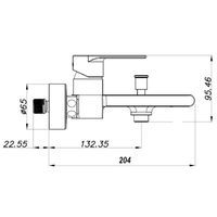 Смеситель для ванны AZARIO DELANO короткий излив, черный матовый арт-AZ-158405124 — фото 1, Смеситель для ванны