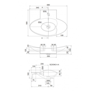 Раковина Scarabeo ZEFIRO подвесная или накладная с переливом с одним отверстием цвет белый арт-8201 — фото 5, Раковины подвесные