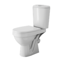 ДОН Унитаз-компакт для людей с огр.возм.,косой вып., б/о,1-я реж.арм-ра,сиденье полипр., белый, ROSA Вн УнБ65 — фото 1, Напольные унитазы