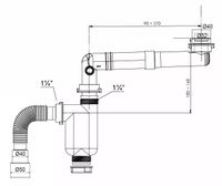 BETTOSERB Сифон без выпуска, телескопический, компактный 32мм (диам), 40-40/50 арт-125342 — фото 2, Сифоны для раковины