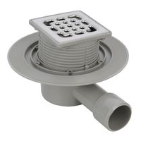 Трап для душа AZARIO 100х100 перфорированная решетка, горизонтальный выпуск арт-AZZ14100 — фото 4, Трапы для душа