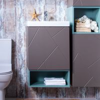 Товар: Тумба с раковиной и нишей Бриклаер КРИСТАЛЛ 50, графит/муссон - фото 1 Тумба с раковиной и нишей Бриклаер КРИСТАЛЛ 50, графит/муссон — фото 1, Тумбы с раковиной