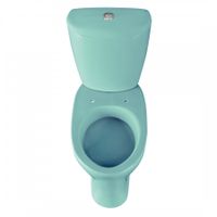 Унитаз-компакт "Версия" наклонный выпуск, с кнопочной арматурой и сиденьем, голубой SANTERI арт-1P4015S0600BF — фото 3, Напольные унитазы