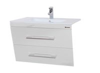 Берта-75 тумба подвесная с 2 ящ. белая Мелана Н 4635212510014 — фото 1, Тумбы под раковину