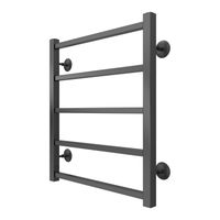 Полотенцесушитель водяной AZARIO ANCONA 500/600 квадрат, 5 секций, нижнее/диагональное подключение, 1/2", графит арт-AZ83878G — фото 1, Водяные полотенцесушители