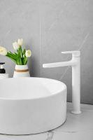 Смеситель для накладной раковины BELZ, белый, арт-B11713-8 — фото 2, Смесители для раковины