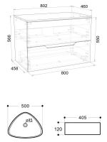 Orange Line Li-80TuwMDF+B07-500W тумба с раковиной подвесная 80 см, белый Li-80TuwMDF+B07-500W — фото 2, Тумбы с раковиной