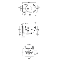 Комплект унитаз SIMAS VIGNONI подвесной безободковый с сиденьем с микролифтом цвет черный матовый VI18/F85.NM +VI004.NM +VI19/F85.NM Биде SIMAS VIGNONI подвесное с одним отверстием цвет черный матовый VI18/F85.NM +VI004.NM +VI19/F85.NM — фото 6, Биде подвесные