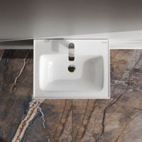 M85AWCC0602WG64 X-Joy, Раковина мебельная, керамическая, 60 см, встроенная, цвет: белый, глянец — фото 1, Раковины