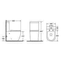 Унитаз-компакт Azario CORSA 630x380x830 напольный, смыв "ТОРНАДО", безободковый с бачком и сиденьем микролифт (AZ-2062Т) арт-AZ-2062T — фото 13, Напольные унитазы