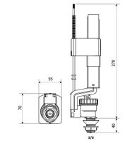 KK-POL 350/ZND/112-00-T0 Заливной механизм, нижний подвод воды 3/8, штуцер пластик — фото 2, Комплектующие