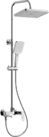 Душевая система с тропическим душем и смесителем BELZ, хром арт-B24715 — фото 1, Душевые стойки