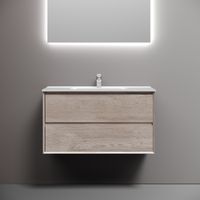 Тумба подвесная SANCOS Marmi 2.0 890х445х520 с двумя ящиками оснащенными доводчиками скрытого монтажа, дуб галифакс натуральный, арт. арт-MR2.090EG — фото 1, Тумбы под раковину