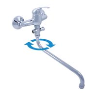 Смеситель Sazava для ванной с подвижным круглым изливом 270мм, арт-SA356.5 — фото 3, Смеситель для ванны