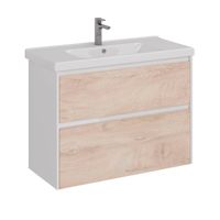 Тумба Lemark COMBI 100 см под 1 раковину, подвесная/напольная, 2 ящика, цвет фасада: Дуб кантри, цве арт-LM03C100T-dub — фото 1, Тумбы под раковину