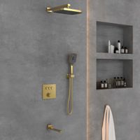 Душевой комплект встраиваемый, 3 режима, брашированное золото арт-VSFW-4311BG — фото 3, Встраиваемые душевые комплекты