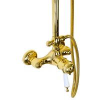 OXFORD Душевой настенный гарнитур (см-ль д/душа терм./колонна ARCO/верхн.душ/шланг/ручн.душ),золото 31864 — фото 3, Душевые гарнитуры