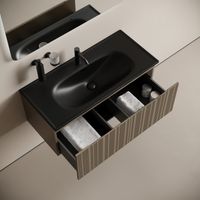 Товар: Тумба подвесная SANCOS Code 990х453х400, c одним ящиком оснащенным доводчиками, цвет серо- бежевый , арт. CD100GB - фото 9 Тумба подвесная SANCOS Code 990х453х400, c одним ящиком оснащенным доводчиками, цвет серо- бежевый , арт. CD100GB — фото 9, Тумбы под раковину