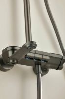 Душевая система с тропическим душем и смесителем BELZ, клавишный переключатель, оружейная сталь, арт-B25713-3 — фото 10, Душевые стойки