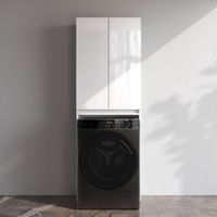 X-Joy Шкаф над стир.машиной с дверями, узкий, 65 см, белый арт-M85CSX0652WG1 — фото 7, Шкафы для ванной