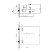 Смеситель для ванны и душа Azario HARDCORE с ручным душем, хром арт-AZ-VKM238277C — фото 5, Смеситель для ванны