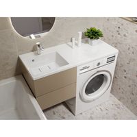 Раковина Azario Paola Magenta 1100 L левосторонняя, литьевой мрамор, белый арт-CS00078450 — фото 8, Раковины встраиваемые сверху