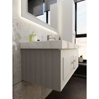 Тумба под раковину подвесная La Fenice Cubo , бежевая арт-FNC-01-CUB-C-100 — фото 7, Тумбы под раковину