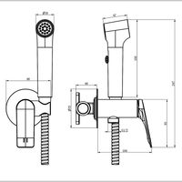 Гигиенический душ Azario Lursy со смесителем, скрытый монтаж, шланг 150 см, графит арт-AZ-KFX49GR — фото 2, Гигиенические души