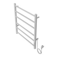 Полотенцесушитель электрический AZARIO PARMA 500/600 6 секций, диммер справа, белый арт-AZ10856W — фото 2, Электрические полотенцесушители