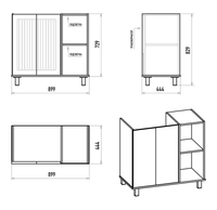 Тумба под раковину арт-LUM-06070-0842ЯL — фото 14, Тумбы под раковину