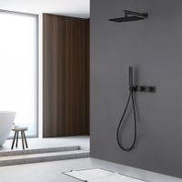 Душевая система ABBER Rund скрытого монтажа без излива, черная матовая арт-AF8718B — фото 3, Встраиваемые душевые комплекты